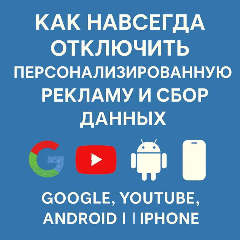 Как навсегда отключить персонализированную рекламу и сбор данных в Google, YouTube, Android и iPhone
