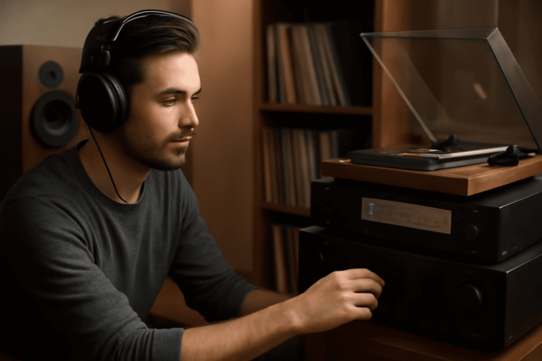 Аудиофил слушает музыку на качественном оборудовании - nicetry.blog