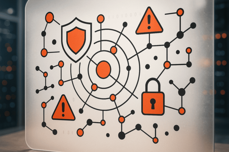 абстрактная схема киберугроз и зон риска без текста — nicetry.blog