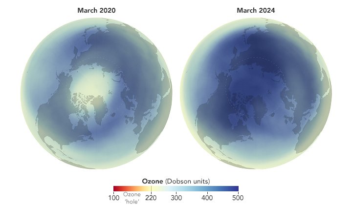 Арктический озон: рекорд марта 2024 — карта и тренд — озоновые дыры - nicetry.blog