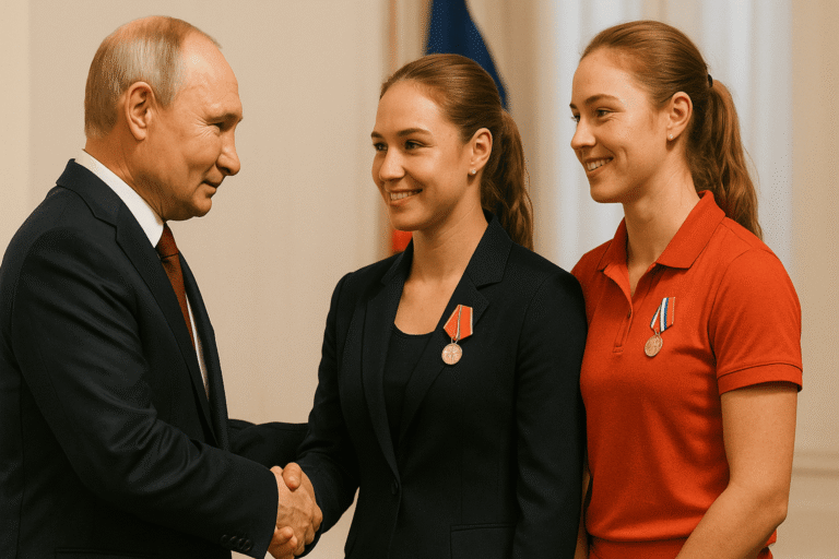 Путин награждает медалями Мирру Андрееву и Диану Шнайдер на официальной церемонии - nicetry.blog