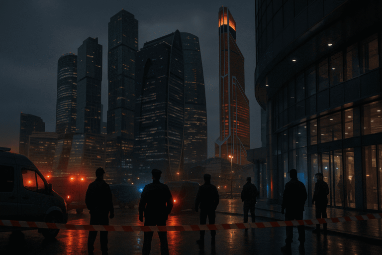 Рейды силовиков в «Москва-Сити»: ночной периметр с кордоном, мигающие огни у стеклянных башен — nicetry.blog