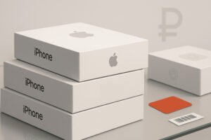 Стопка реалистичных коробок iPhone 17 на нейтральном фоне - nicetry.blog