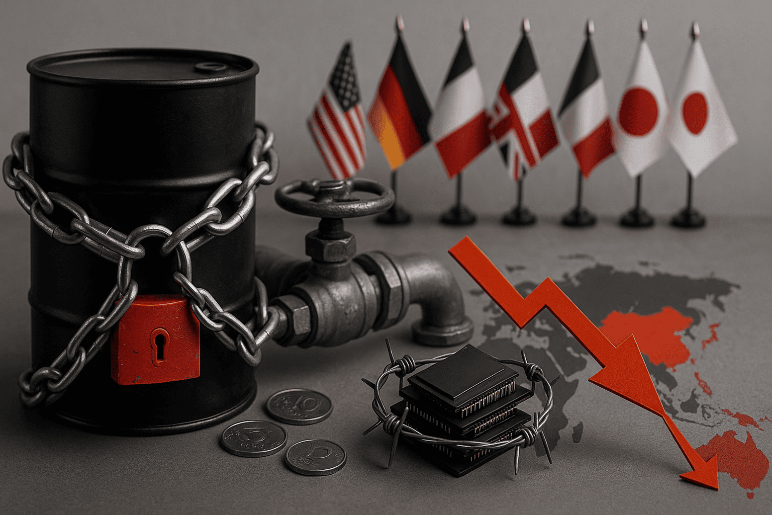 Bloomberg узнал о плане G7 значительно ужесточить санкции против России — символично: закованный цепью нефтяной бочонок и перекрытый трубный вентиль — nicetry.blog