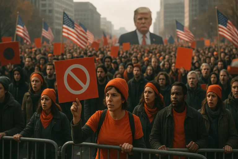Массовый митинг в США против Дональда Трампа: многотысячная толпа с американскими флагами — nicetry.blog