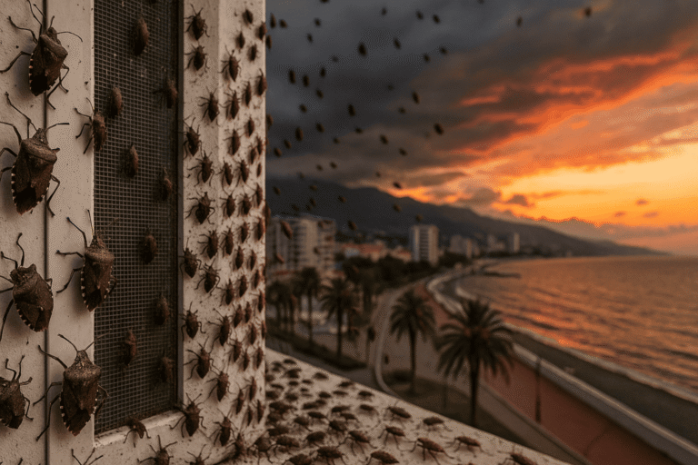 Нашествие клопов-вонючек в Сочи и Анапе — сотни насекомых на светлом окне с видом на Черное море — nicetry.blog